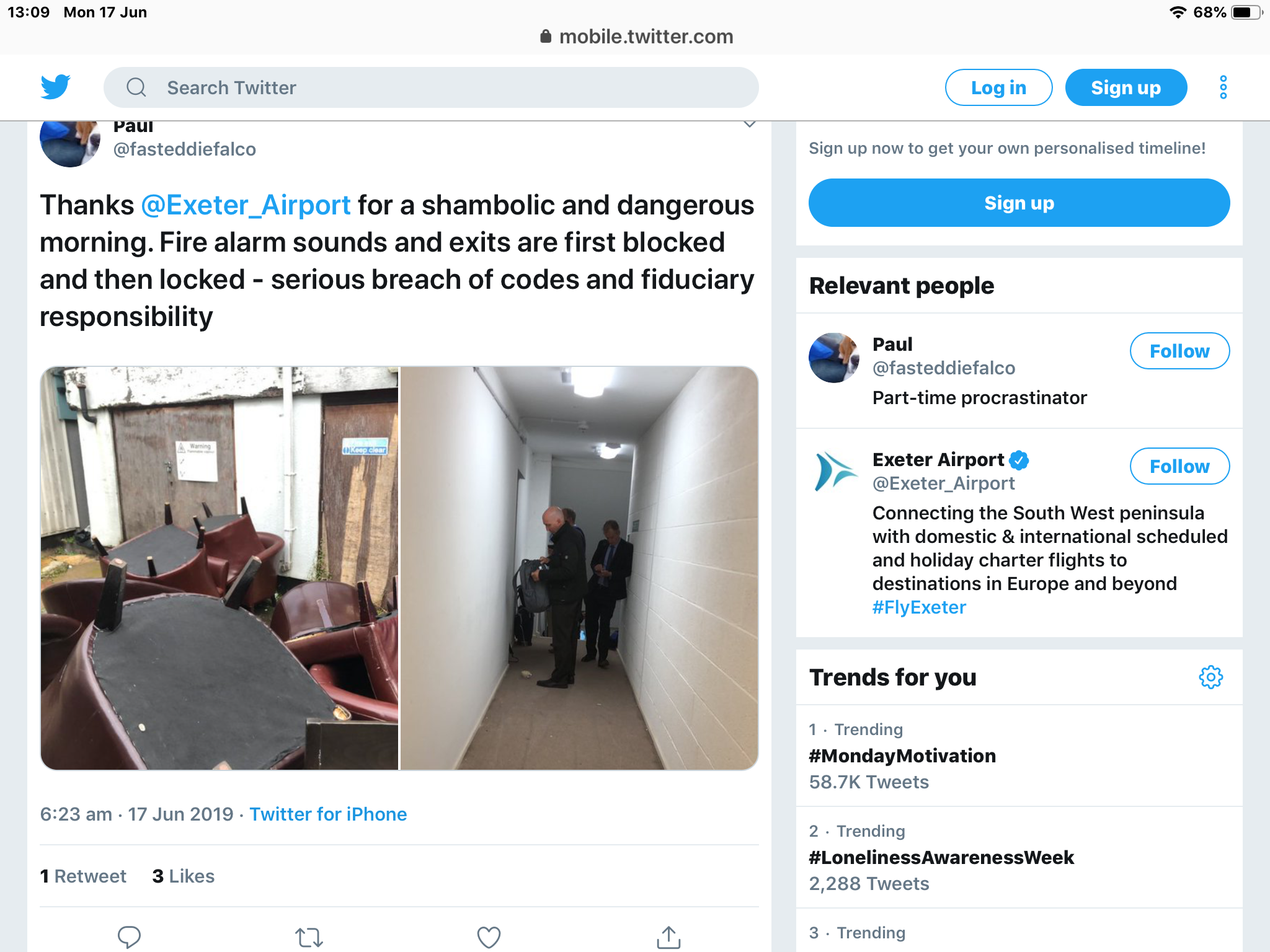 Exeter Airport fire safety worries | East Devon Watch